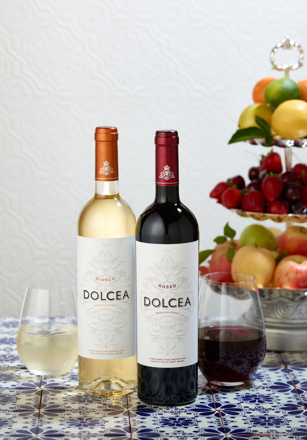 bottle of dolcea rosso and biance sitting on a table